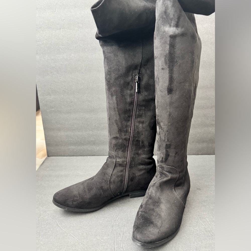 Black Micro Suede IMPO Over the Knee Boot- Size 7